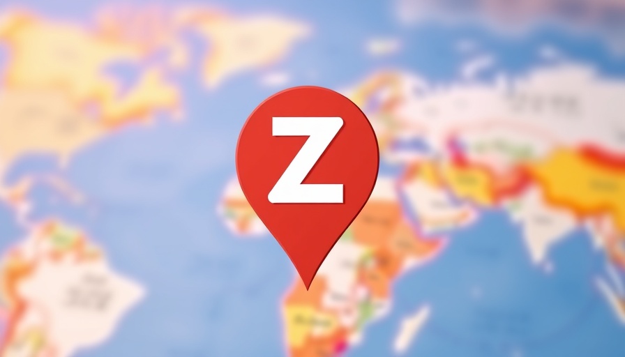 Google Maps logo with Z-Symbol on a digital map.