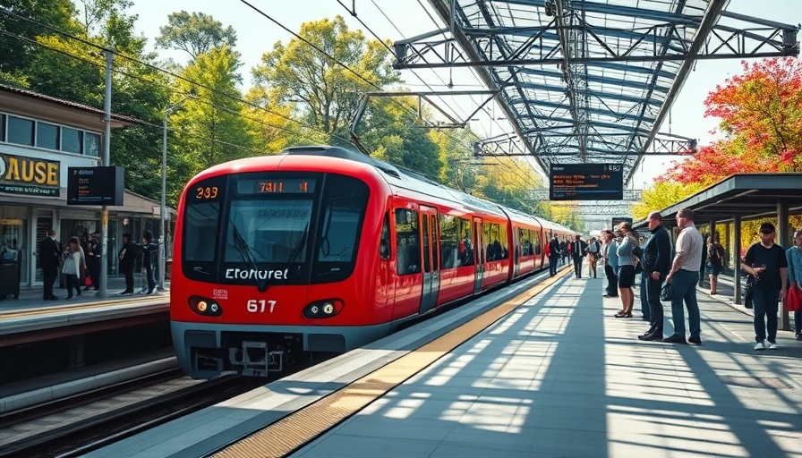 Rettungsverhalten bei Zugunfällen: Modern train arriving at Reinbek station