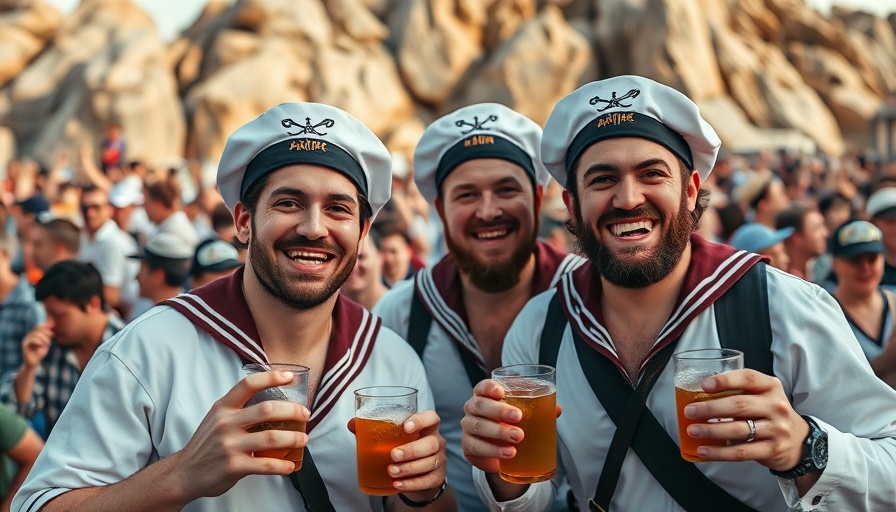 Energetic fans at Santiano Konzert Bad Segeberg in sailor outfits.