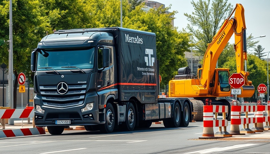 Reinfeld Baustellen with truck and excavator at work.