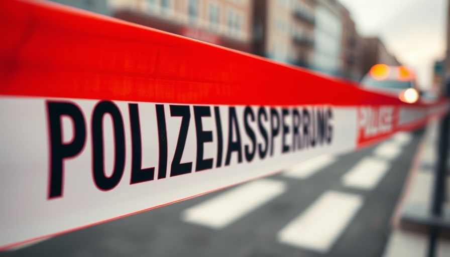 German police tape with POLIZEIABSPERRUNG text, investigation scene.
