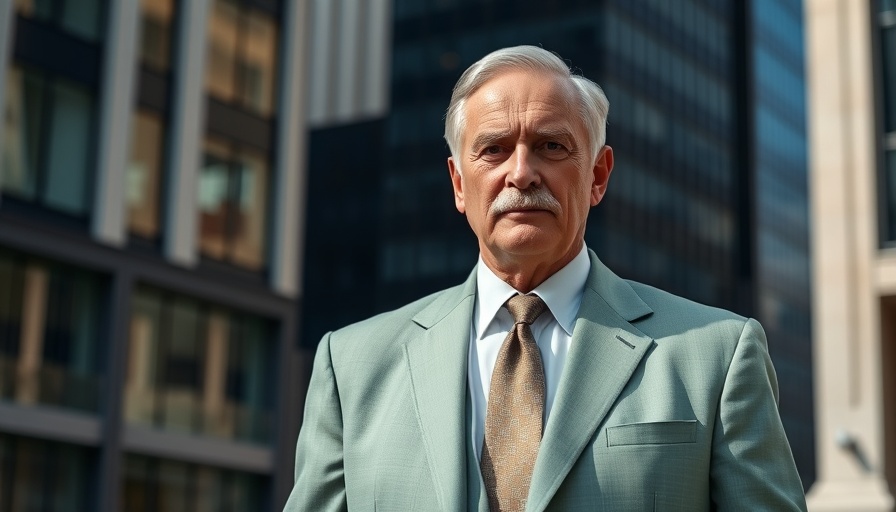 Distinguished older man in light green suit in urban setting for Ingo Lenßen Täter-Typen.