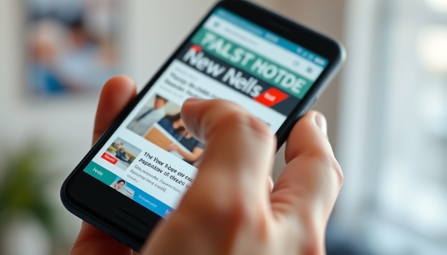 Close-up of smartphone news screen, Fake-Bücher und KI-Generierung bei Medien.
