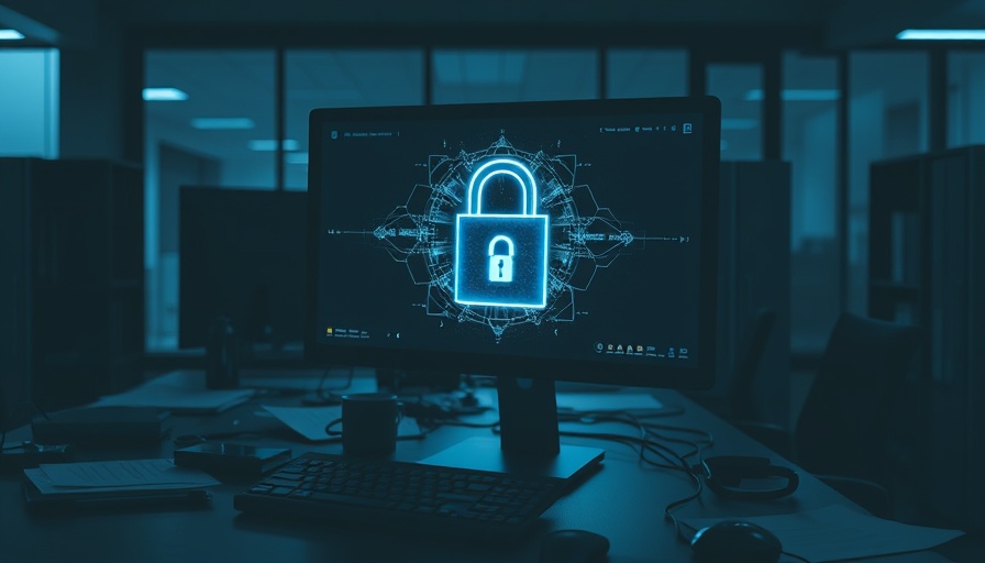 Cyberattack symbol on computer screen in dark office, Lieferengpässe Cyberangriff