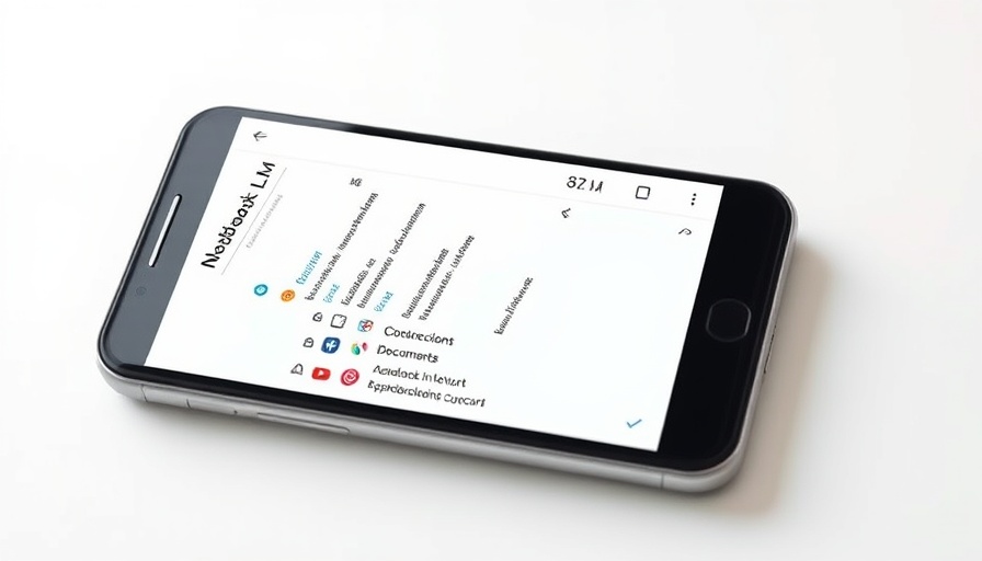 NotebookLM App interface on smartphone screen, minimalist design.