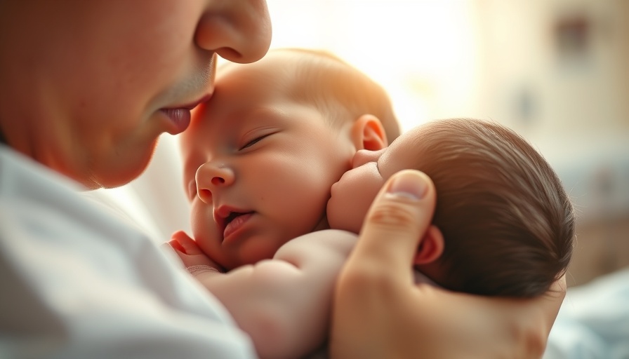 Tender moment with newborn after Kaiserschnitt in Schleswig-Holstein.