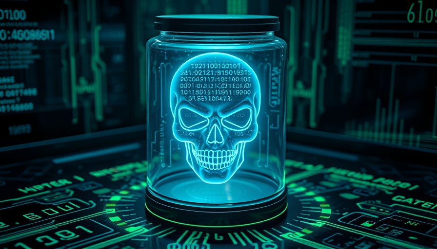 Futuristic Zombie-Trojaner Docker-Container in a digital landscape.