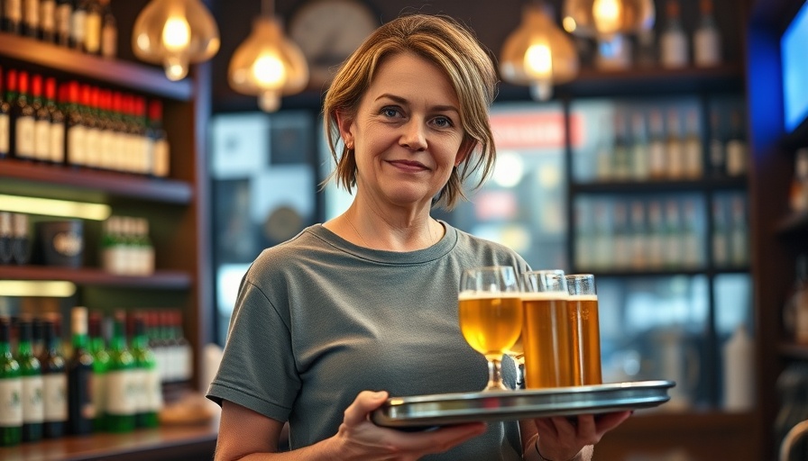 Heike's Fritten Eck Husum, woman serving drinks in cozy bar.