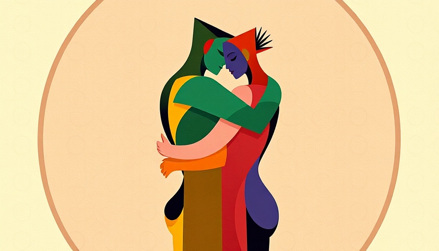 Abstract geometric figures intertwined in an art deco style.
