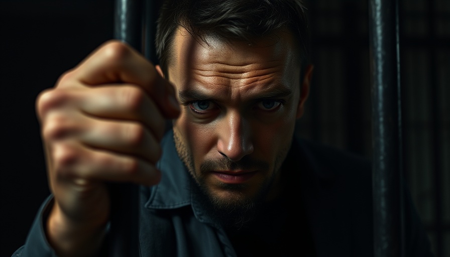 Man gripping prison bars, questioning imprisonment effectiveness.