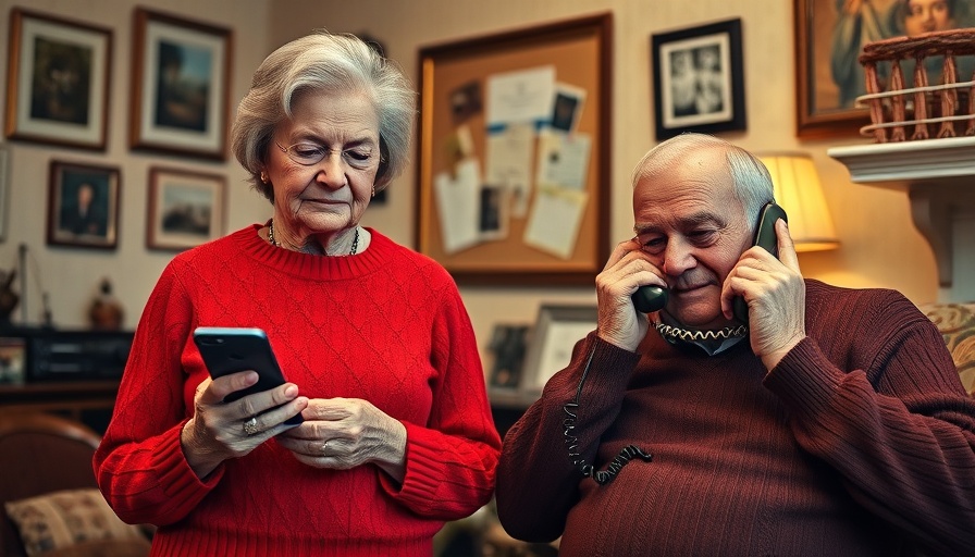 Elderly couple in traditional room, depicting life without internet.