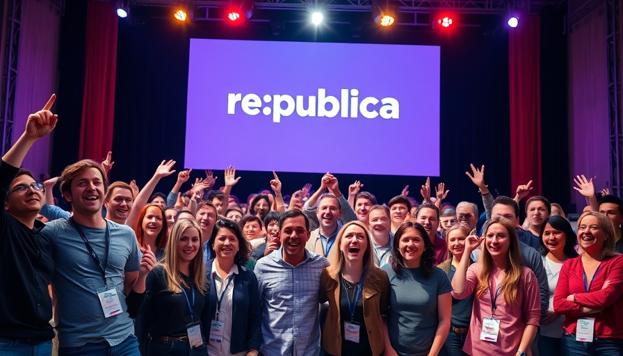 Diverse group at re:publica conference discussing Datenschutz