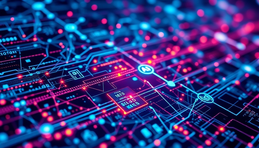 Abstract AI data network with Facebook data visualization.