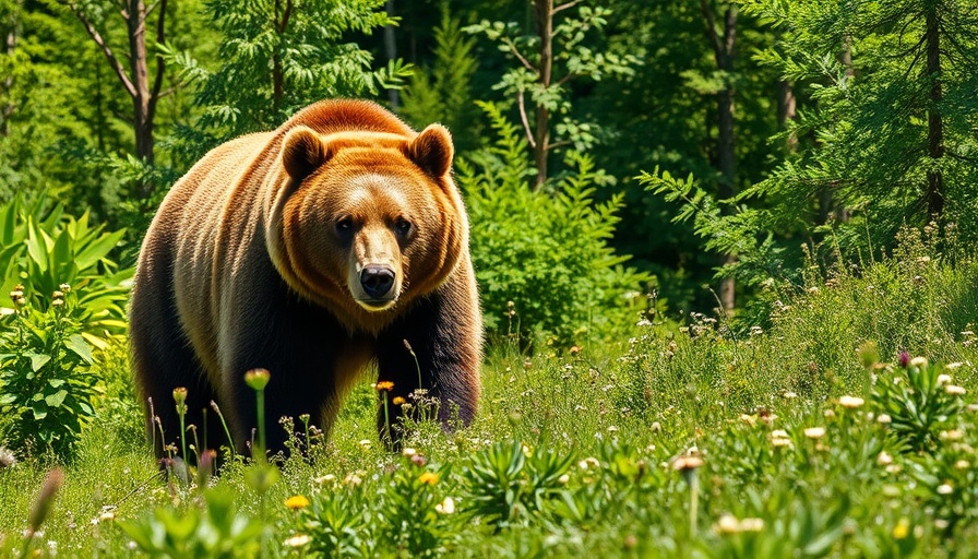 Bärenmutter in einem slowakischen Wald, lebhaft und fotorealistisch.