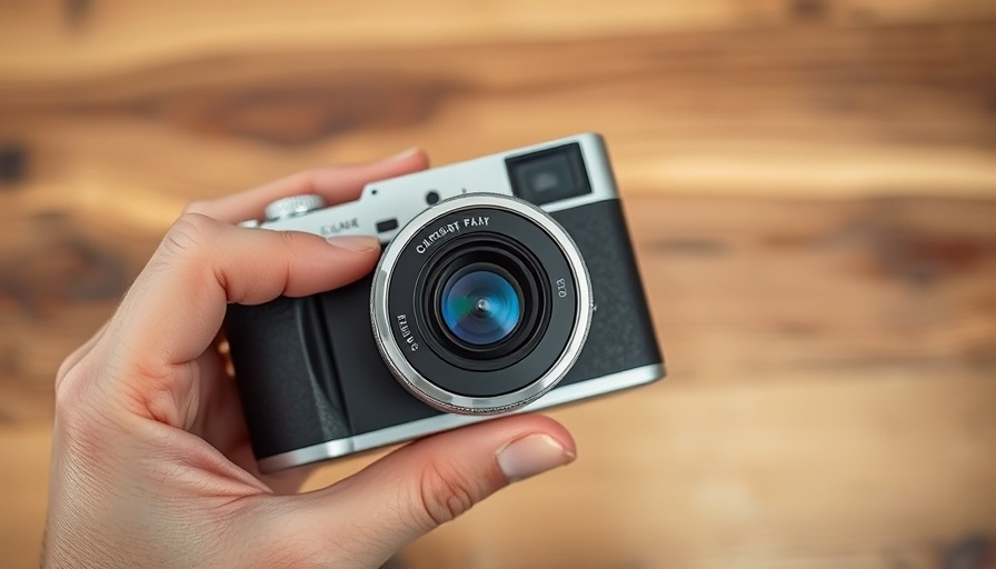 Sleek compact camera in hand, Kompaktkamera kaufen suggestion.