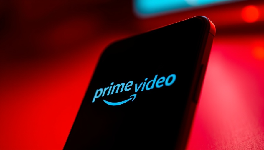 Prime Video on smartphone with red lighting effect.