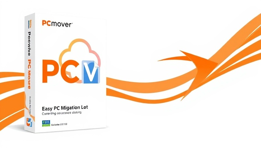 PCmover software cover highlighting file transfer.