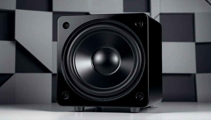 Monitor Audio Vestra Subwoofer in geometric black and white design.