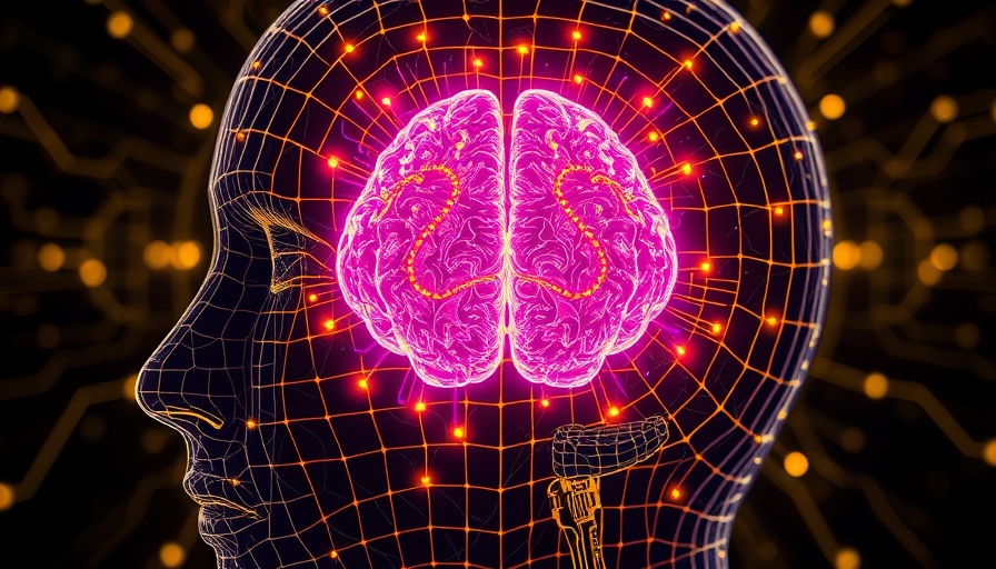 Abstract brainwaves in a digital grid head for Gehirn Reinigung concept
