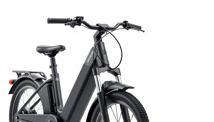 City-E-Bike mit 220 Kilometern Reichweite on a white background.