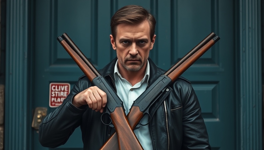 Man holding shotguns, embodying Guy Ritchie Gangsterfilme