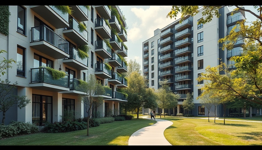 Bezahlbare Wohnungen in Hamburg, modern apartment buildings with greenery.