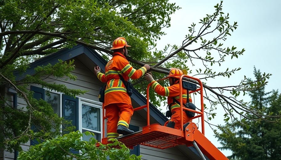 Ahrensburg Baum stürzt auf Wohnhaus: Firefighters remove fallen tree from roof.