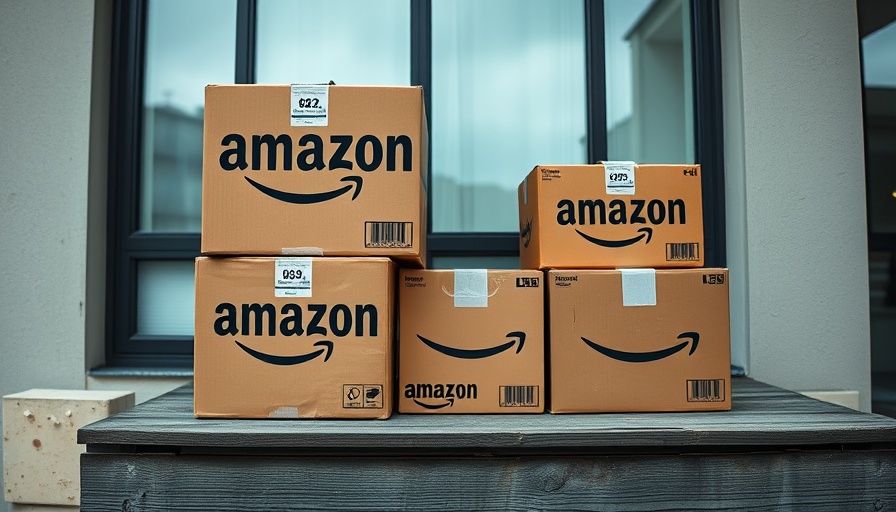 Amazon boxes stacked outside a house, Bundeskartellamt und Amazon Preisgestaltung context.