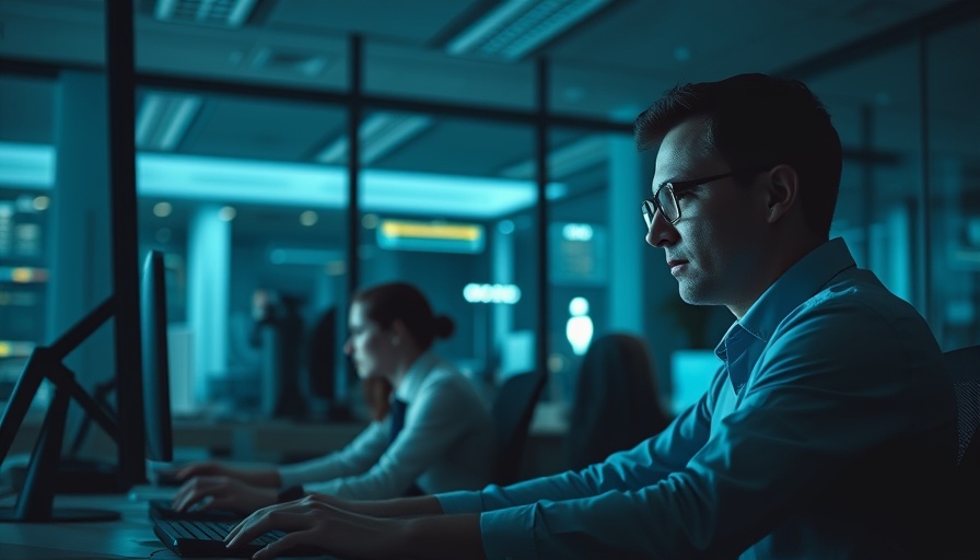 Professionals in dark office working late, illustrating 'Überstunden rechtliche Regelungen in Deutschland'.