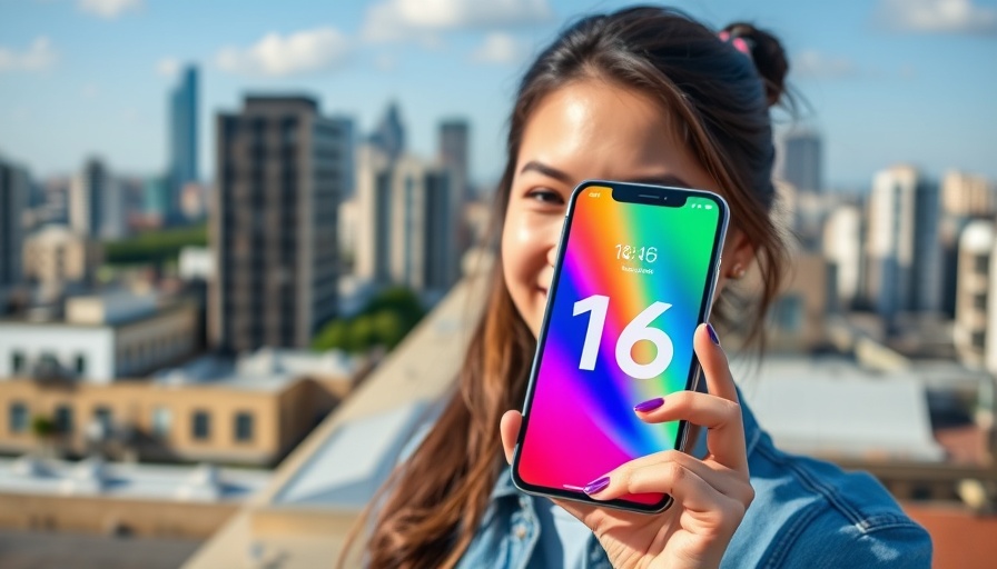 Woman showcasing iOS 18.6 updates on smartphone