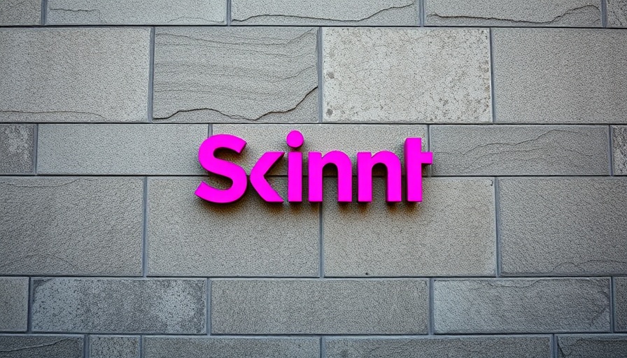 Close-up of vibrant pink logo on stone wall related to EU Satellitenprojekt IRIS².