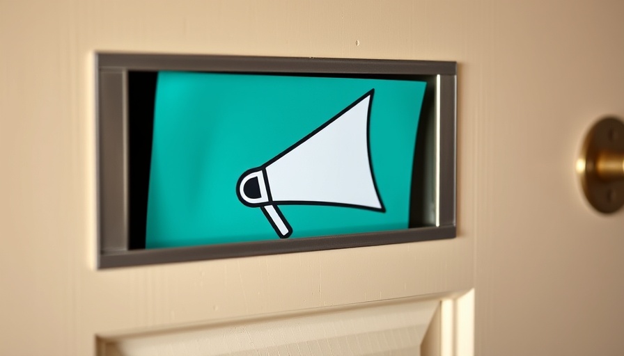 Teal direct mail flyer in a letterbox illustrating unsolicited communication issues.