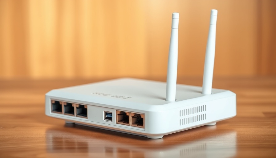 Close-up of a white router with network ports, WLAN Reichweite erhöhen.