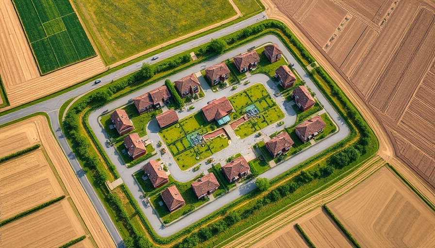 Aerial view of Wohnprojekt Oststeinbek showing detailed layout and surroundings.