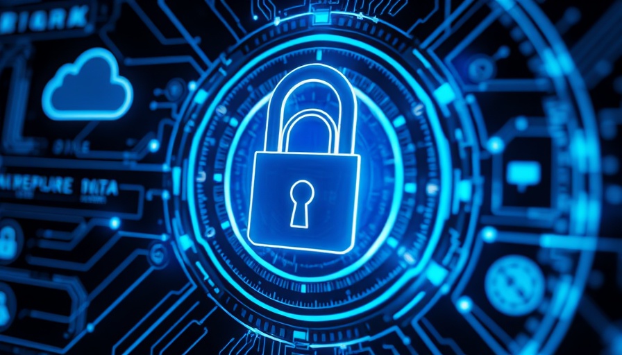 Secure Microsoft 365 with digital lock and cloud symbols.