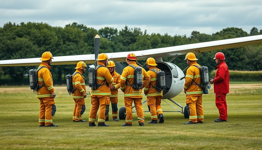 Firefighters near a glider due to fehlende Thermik Segelflieger issue.