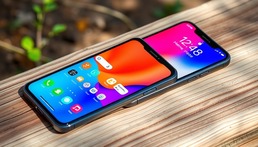Two Galaxy S26 Ultra phones with vivid displays on wood.