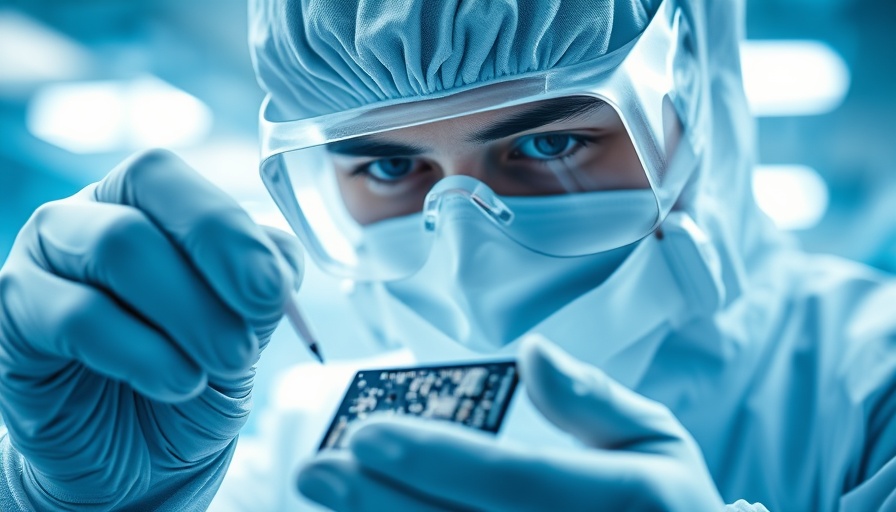 Scientist examining a microchip in laboratory. Chip-Subventionen.