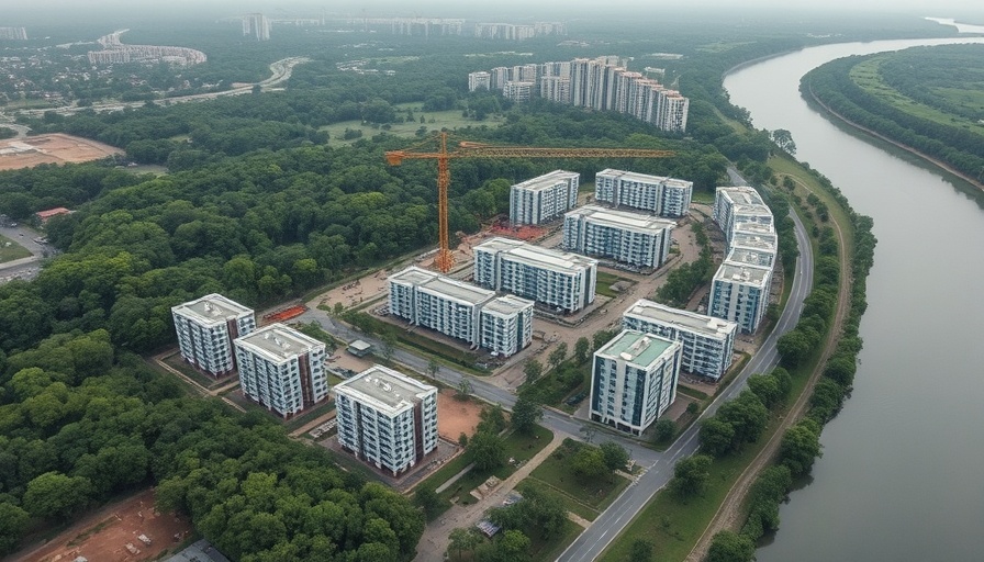 Aerial view of Weidenbaums-Ufer Sozialwohnungen in Bergedorf construction site.