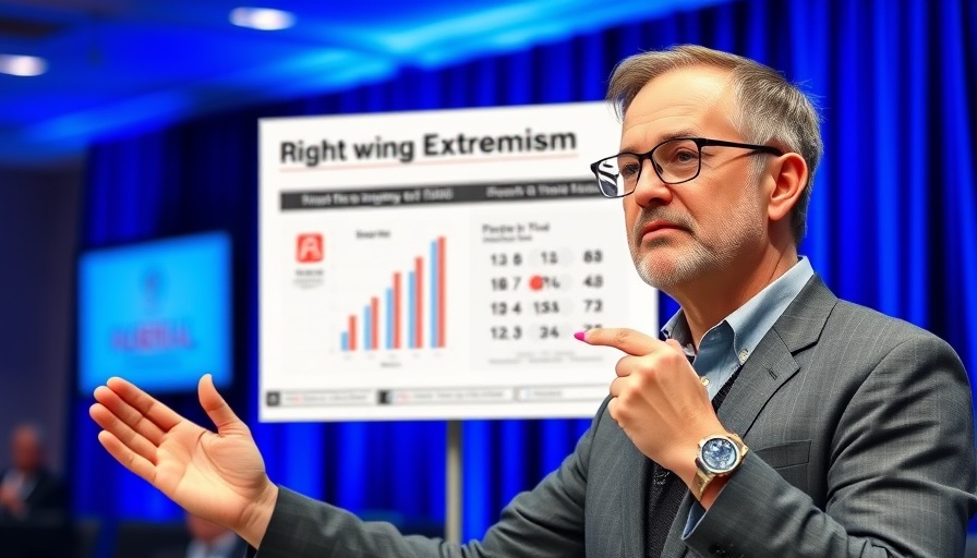Verfassungsschutzbericht rechtsextreme Bedrohung: Man presenting a chart