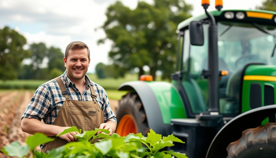 Kartoffelernte und nachhaltige Landwirtschaft with tractor and farmer