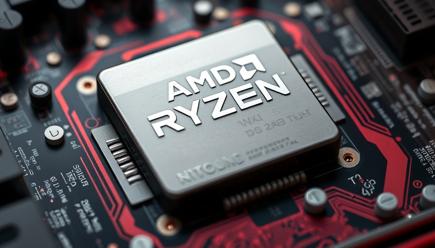 Macro shot of AMD Ryzen processor in a PC build for AI.