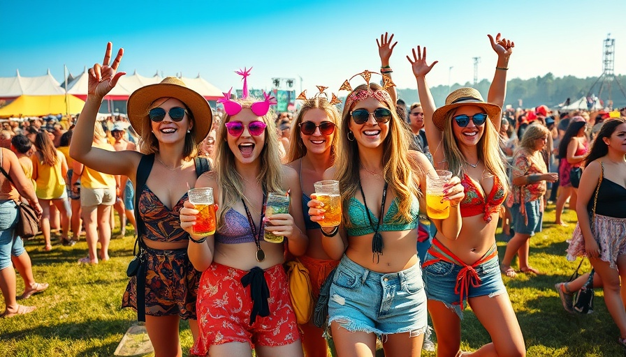 Festival-goers enjoying Kropp Festival Between the Seas in bright outfits.