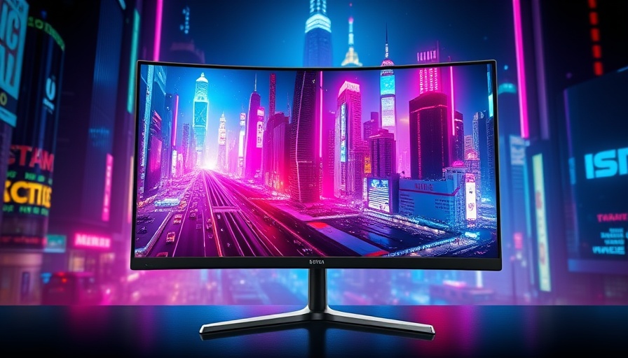 34-Zoll-Curved-Monitor Angebot with vibrant cityscape display.