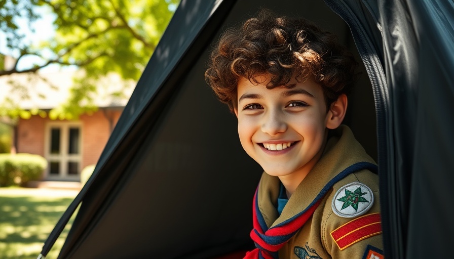 Leben als Pfadfinder: Young scout smiling in sunny garden setting.