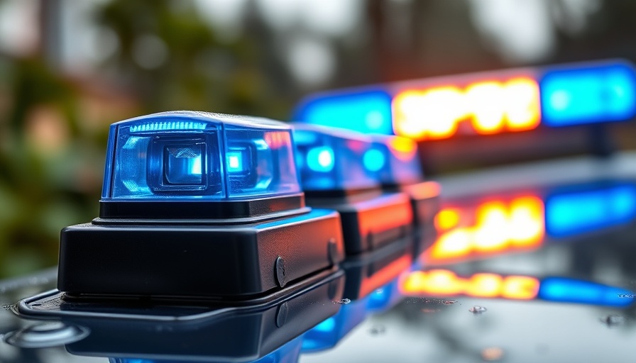Police car with blue lights in Reinfeld