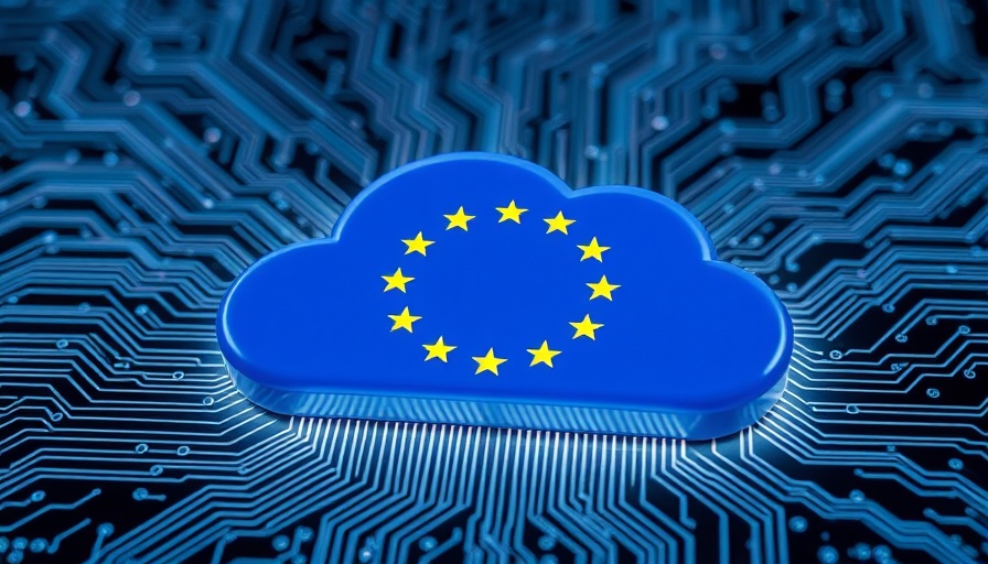 Sovereign Cloud Datenschutz Europa with digital cloud and EU flag.