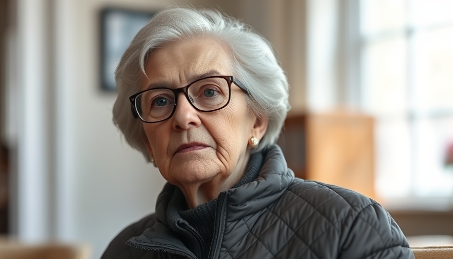 Elderly woman in thoughtful pose discussing Essen verbindet.