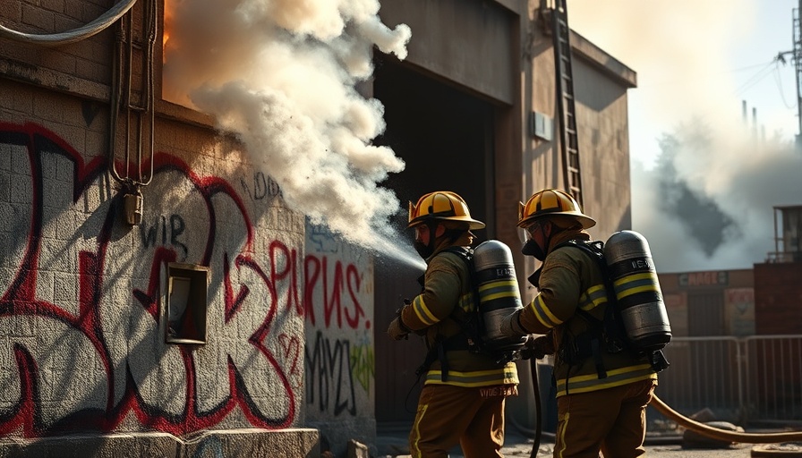 Firefighters responding to fire at Autonomen Jugendhaus Bargteheide.