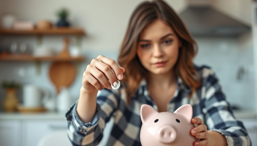 Young woman saving money in piggy bank, representing Kinderarmut in Stormarn.